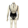 Lulus You Know the Frill Black Satin Ruffled Ruched Tie-Back Bodysuit, Size L by Vanessa Jane