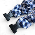 Gingham Navy Buckle Scrunchie - No Snagging, No Tangles by Buckle Scrunchies by RE.STATEMENT