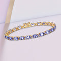 10.87 Carat Genuine Tanzanite and White Diamond 14K Yellow Gold Bracelet by Bids.com