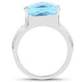 7.50 Carat Genuine Swiss Blue Topaz .925 Sterling Silver Ring by Bids.com