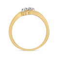 10K Yellow Gold over .925 Sterling Silver 1/10 Cttw Diamond Three-Stone Bypass Fashion Cocktail Ring ( I-J Color, I2-I3 Clarity) - Size 6 by Bids.com