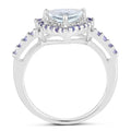 1.41 Carat Genuine Aquamarine & Tanzanite .925 Sterling Silver Ring by Bids.com