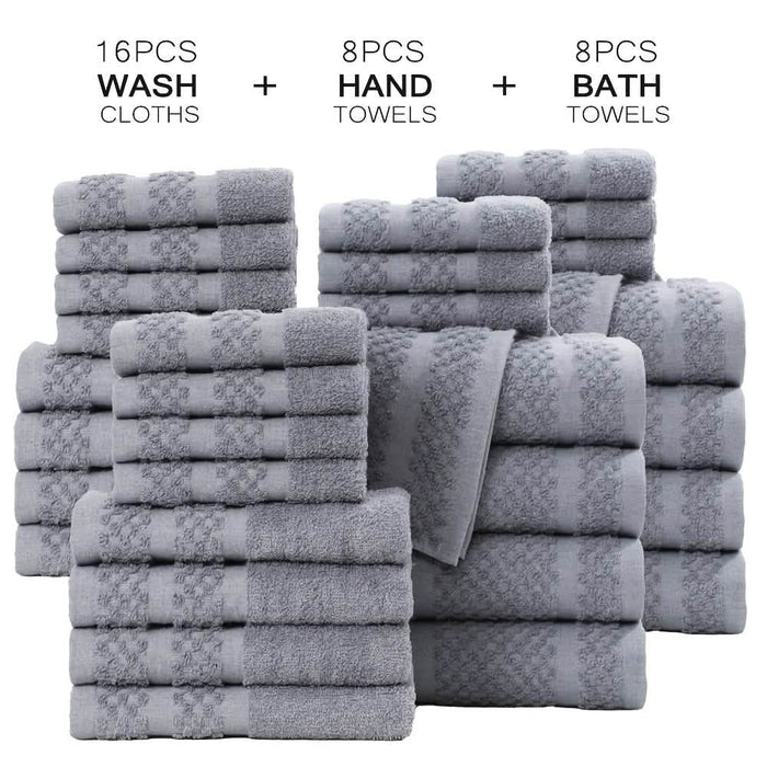 Gray Cotton Bath Towel Set (10–32 pcs) by DailySale