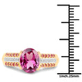 14K Yellow Gold Plated 3.32 Carat Genuine Rhodolite and White Topaz .925 Sterling Silver Ring by Bids.com