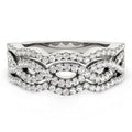Diamond Studded Ring with Four Curves in 14k White Gold (5/8 cttw) by Bids.com