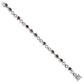 Genuine Garnet Silver Link Infinity Heart Bracelet by Fine Color Jewels
