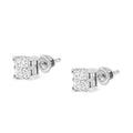 10K White Gold 3/4 Cttw Invisible Set Princess-Cut Diamond Composite Square Stud Earrings (H-I Color, SI2-I1 Clarity) by Bids.com