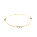 14k Two Tone Gold Entwined Heart Stationed Anklet by Bids.com