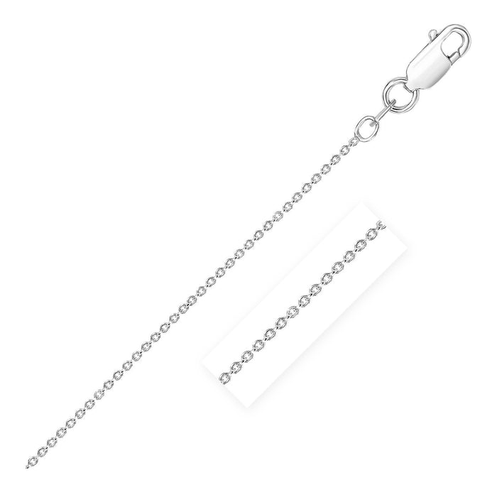 Sterling Silver Rhodium Plated Round Cable Chain 1.8mm by Bids.com