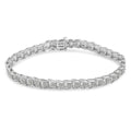 10k White Gold 2 cttw Diamond Fan-Shaped Link Tennis Bracelet (I-J Clarity, I3 Color) - Size 7.25" by Bids.com