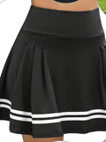 Vanessa Jane Striped Print Pleated Tennis Skirt Skort , Size Medium by Vanessa Jane