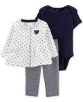 Carters Baby Girls 3-Pc.Bodysuit & Pants Set, Size Newborn by Vanessa Jane