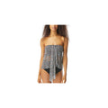 Coco Reef Womens Black Printed Stretch Adjustable Tie Bandeau Tankini 32DD by Vanessa Jane