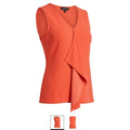 Jones New York Womens Slvlss Ruffle Front Top, Geranium, Large by Vanessa Jane