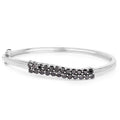 3.53 Carat Genuine Black Diamond .925 Sterling Silver Bangle by Bids.com