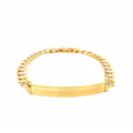 14k Two Tone Gold 8 1/2 inch Mens Narrow Curb Chain ID Bracelet with White Pave by Bids.com