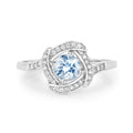 0.46 Carat Genuine Aquamarine and White Diamond 14K White Gold Ring by Bids.com