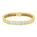 14K Yellow Gold 3 5/8 cttw Invisible Set Princess-Cut Diamond ID Tennis Bracelet (I-J Color, SI1-SI2 Clarity) - Size 7" by Bids.com