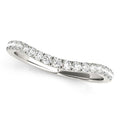 14k White Gold Pave Set Round Diamond Curved Wedding Band (1/4 cttw) by Bids.com