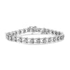 .925 Sterling Silver Diamond Miracle-Set Double Swoosh Milgrain Style Tennis Bracelet (1/2 cttw, I-J Color, I3 Clarity) - Size 7.75"
