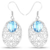 10.72 Carat Genuine Blue Topaz .925 Sterling Silver Earrings