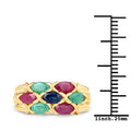 1.63 Carat Genuine Ruby, Blue Sapphire and Emerald .925 Sterling Silver Ring by Bids.com