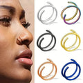 Stainless Steel Double Helix Nose Ring – 14K Gold Plated Hot Style Piercing Jewelry for Women by DailySale