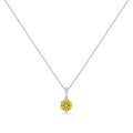 .925 Sterling Silver 1/2 Cttw Prong Set Treated Green Diamond Floral Cluster 18" Pendant Necklace (Green Color, I1-I2 Clarity) by Bids.com