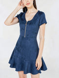 Rosie Harlow Juniors Zip-Front Fit & Flare Dress, Size Medium by Vanessa Jane