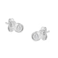 10K White Gold 0.15 Cttw Round Brilliant-Cut Near Colorless Diamond Bezel-Set Stud Earrings (H-I Color, I1-I2 Clarity) by Bids.com