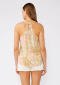 Bohemian Floral V Neck Racerback Tank Top: Dusty Peach/Rust by Boutique 23
