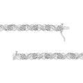 .925 Sterling Silver 1.0 Cttw Round-Brilliant and Baguette Cut Diamond Miracle-Set X-Link 7" Tennis Bracelet (I-J Color, I2-I3 Clarity) by Bids.com