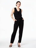 Bar III Women's Sleeveless Draped Jumpsuit, Black, Size Small by Vanessa Jane
