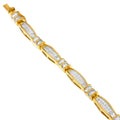 14K Yellow Gold Princess and Baguette Cut Diamond Beaded Bracelet (3.00 cttw, H-I Color, SI1-SI2 Clarity) by Bids.com