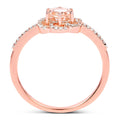 0.54 Carat Genuine Morganite and White Diamond 14K Rose Gold Ring by Bids.com