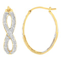 10K Yellow and White Gold 1/4 cttw Diamond Double Infinity Hoop Earrings (I-J Clarity, I1-I2 Color) by Bids.com