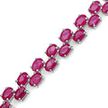 25.30 Carat Genuine Glass Filled Ruby .925 Sterling Silver Bracelet by Bids.com