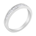 .925 Sterling Silver 1/2 Cttw Princess-Cut Diamond Channel-Set Half-Eternity Wedding or Anniversary Band Ring (H-I Color, I2 Clarity) - Size 6 by Bids.com