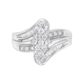 10K White Gold 1/2 cttw Diamond Cluster Ring (H-I Clarity, I2-I3 Color) - Size 6