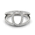 14k White Gold Diamond Loop Style Dual Band Ring (1/2 cttw) by Bids.com