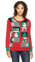 Ugly Christmas Sweater Women's Xmas Patchwork Cardigan by Vanessa Jane