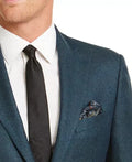 Tallia Mens Teal( Blue/Green) Slim Fit Elbow Patch Blazer Size 44S by Vanessa Jane