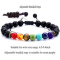 8mm Lava Rock 7 Chakras Braided Bracelet by DailySale