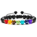8mm Lava Rock 7 Chakras Braided Bracelet by DailySale