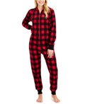 Family Pajamas Matching Womens 1-PC. Red Check Printed Family Pajamas by Vanessa Jane