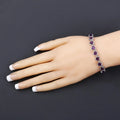9.03 Ct Heart Purple Amethyst Prong Sterling Silver Tennis Bracelet by Fine Color Jewels