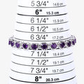 9.03 Ct Heart Purple Amethyst Prong Sterling Silver Tennis Bracelet by Fine Color Jewels