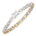 9.03 Ct Oval Yellow Citrine Prong Sterling Silver Tennis Bracelet by Fine Color Jewels