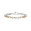9.03 Ct Oval Yellow Citrine Prong Sterling Silver Tennis Bracelet