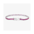 9.18 Ct Oval Pink Ruby Prong 10K Gold Inline Tennis Bracelet by Fine Color Jewels